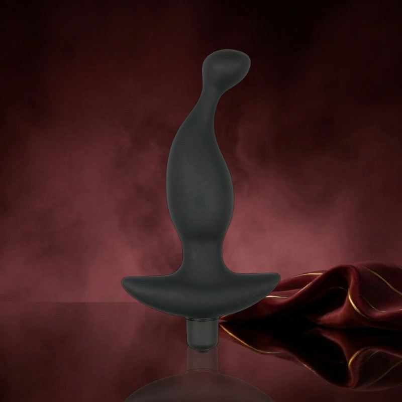 Schwarzer Prostata-Vibrator aus Silikon