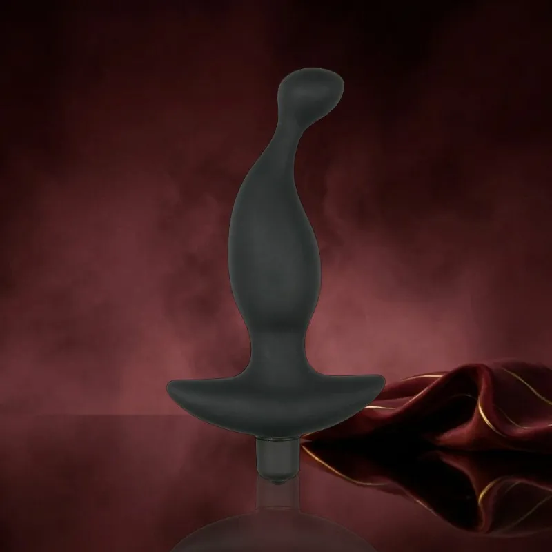 Schwarzer Prostata-Vibrator aus Silikon