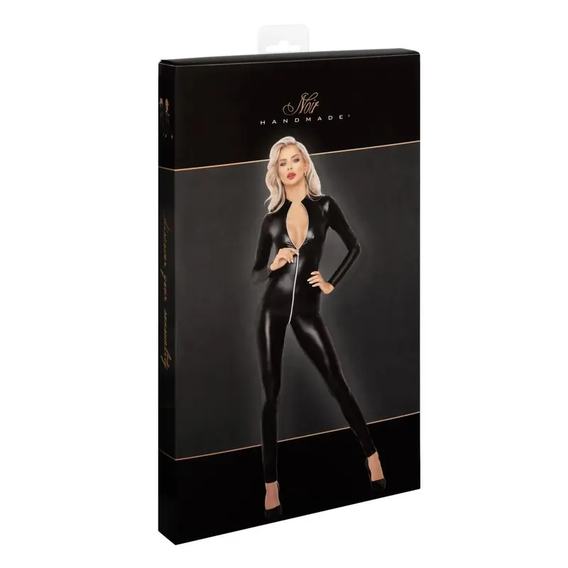 Powerwetlook Catsuit F293 mit Frontreißverschluss - 3XL