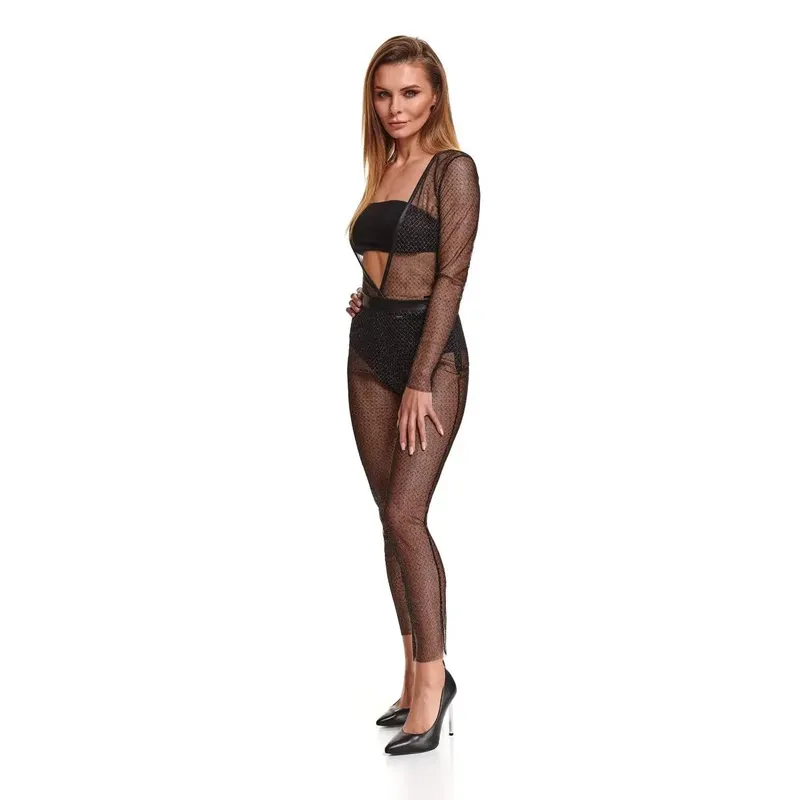 Schwarz/silbernes Jumpsuit STEdvige001 - XXL