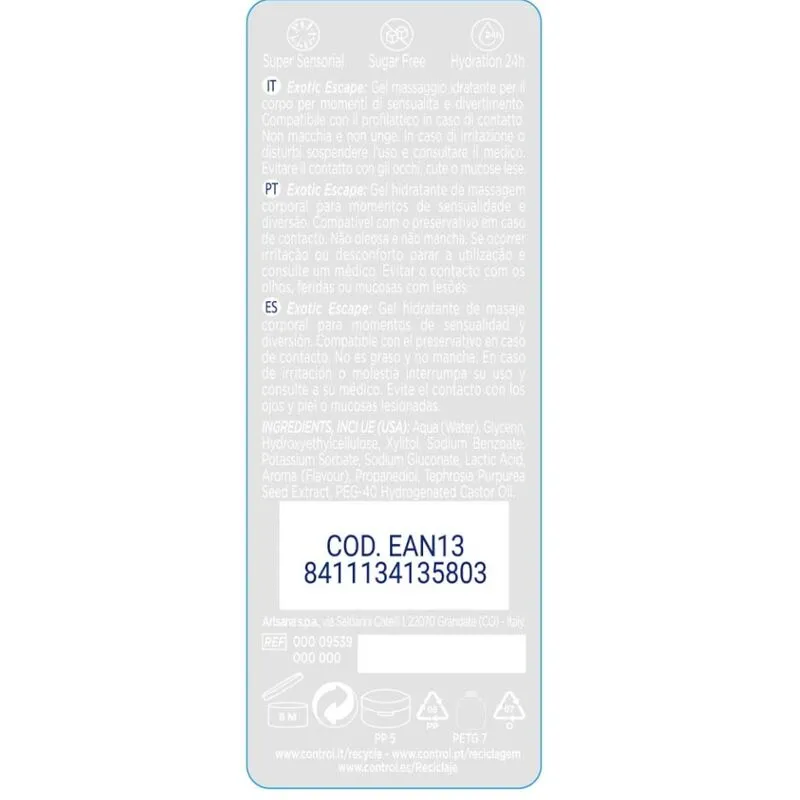 Control 2 in 1 Feuchtigkeitsspendendes Massagegel Exotisch - 200 ml