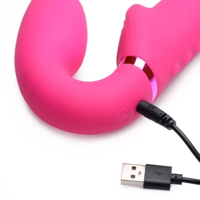 G-Pulse Vibrierender halterloser Dildo mit Fernbedienung - Rosa