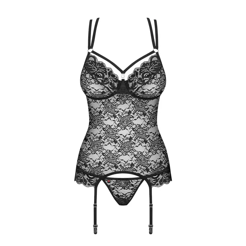 Corsage 860-COR-1 mit String schwarz - 2XL