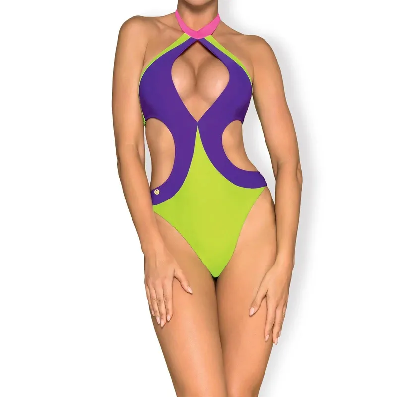 Badeanzug Playa Norte neongrün, violett, pink -S