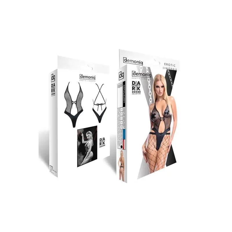 Body DDTetyda001 mit Netzstrumpfhose schwarz von Demoniq