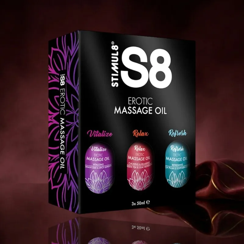 Stimul8 S8 Massageöl Box - 3 X 50 ml