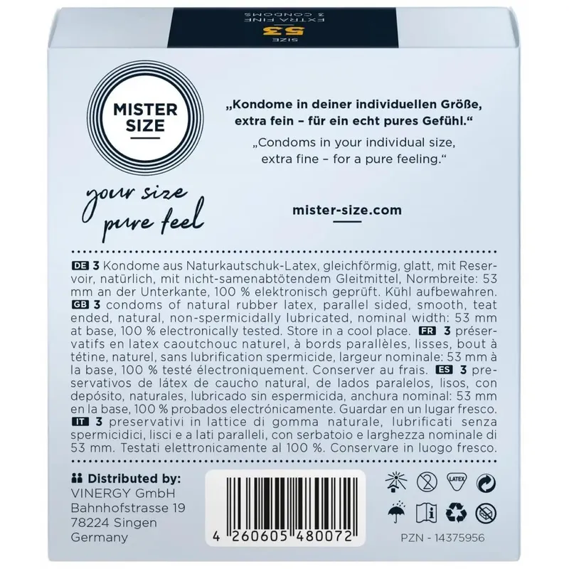 MISTER.SIZE 53 mm Kondome 3 Stück
