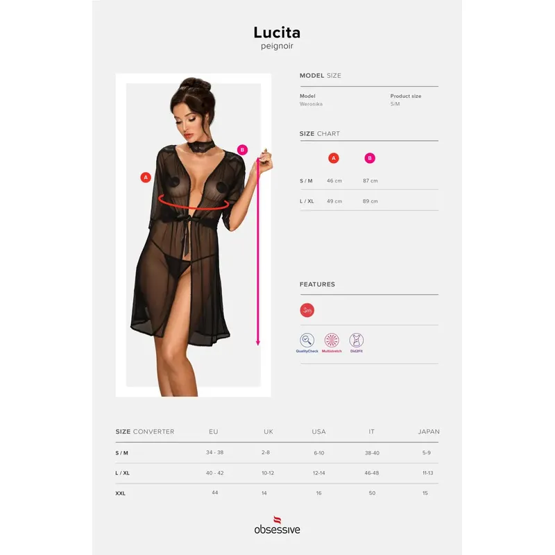 Lucita Peignoir Größe: L/XL