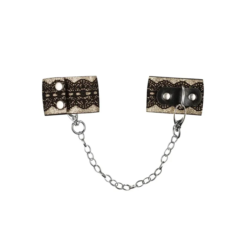 Handschellen A746 gold/schwarz von Obsessive