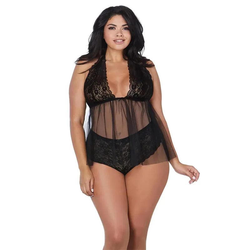 Babydoll DR12190 schwarz Größe: Queen-Size