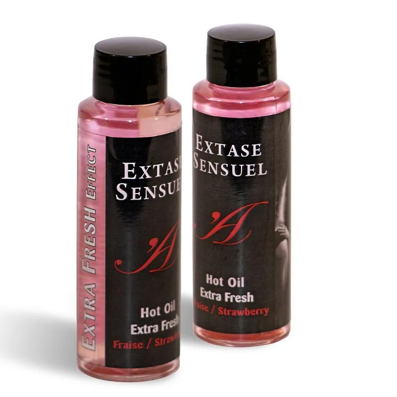 Extase Sensual Massageöl mit extra frischem Erdbeereffekt - 100 ml