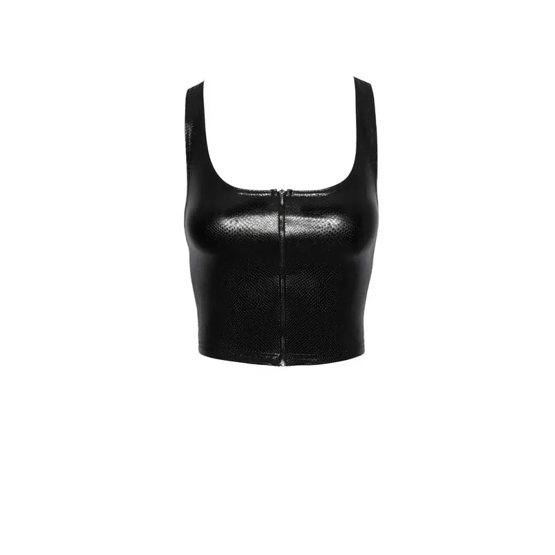 Snake Wetlook Top F275 mit Reißverschluss - 3XL