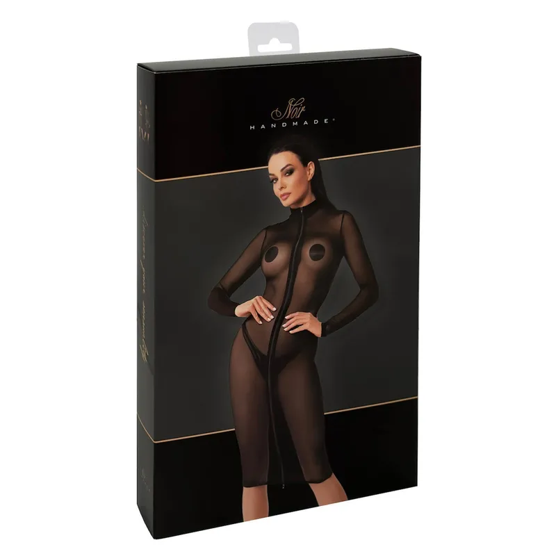 F347 halblanges Kleid aus feinem Netz - 3XL