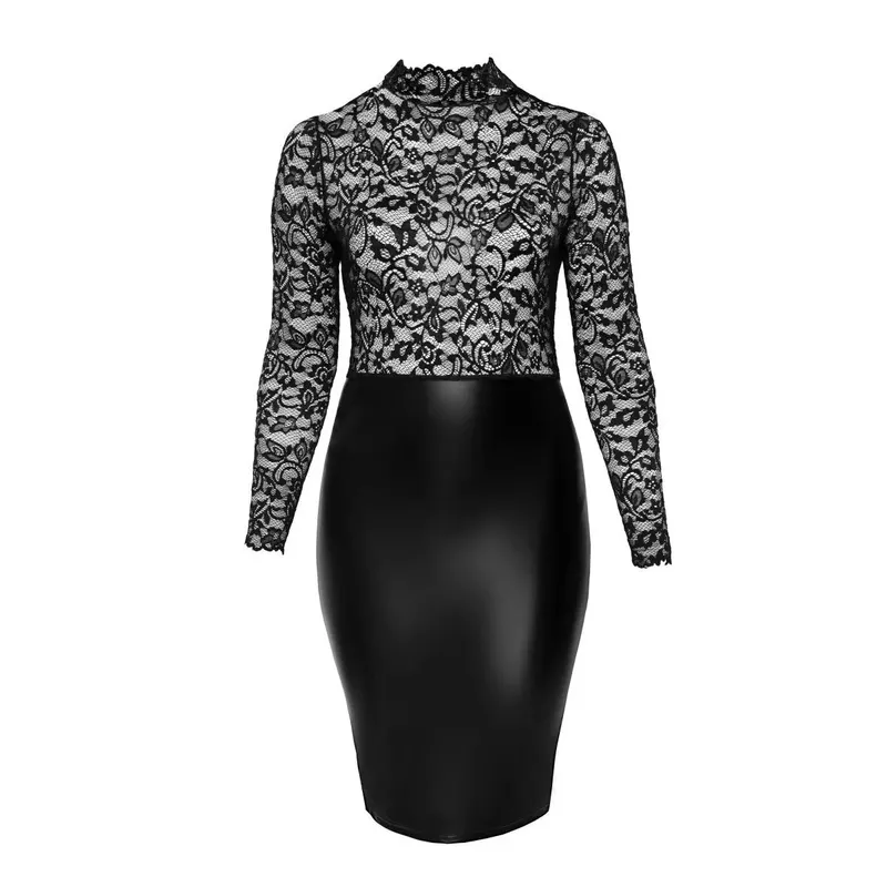 Midi Kleid mit weicher Spitze F269 - 6XL