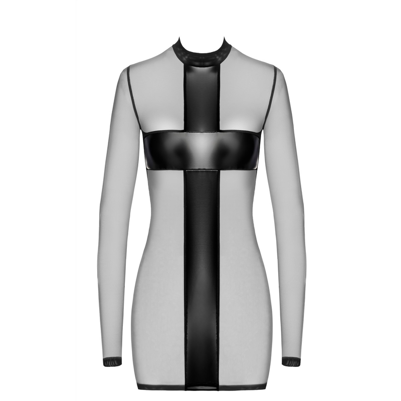 Crossfire Netz und Wetlook Minikleid F369 - 3XL