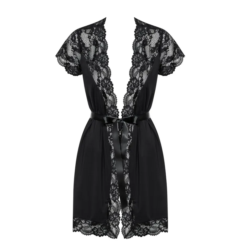 810-PEI-1 Peignoir schwarz Größe: S/M