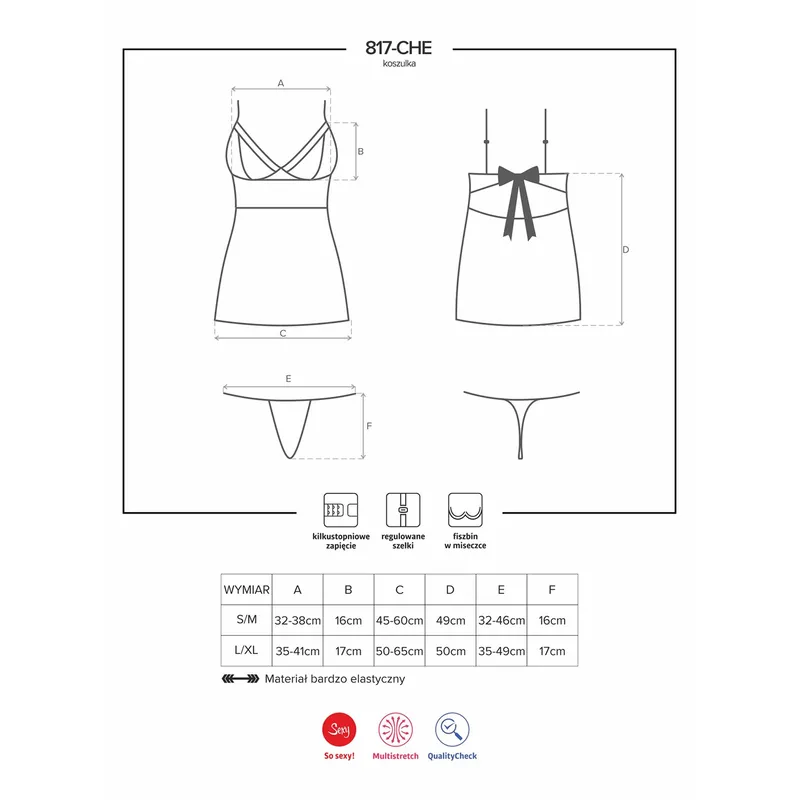 Chemise 817-CHE-1 schwarz - S/M