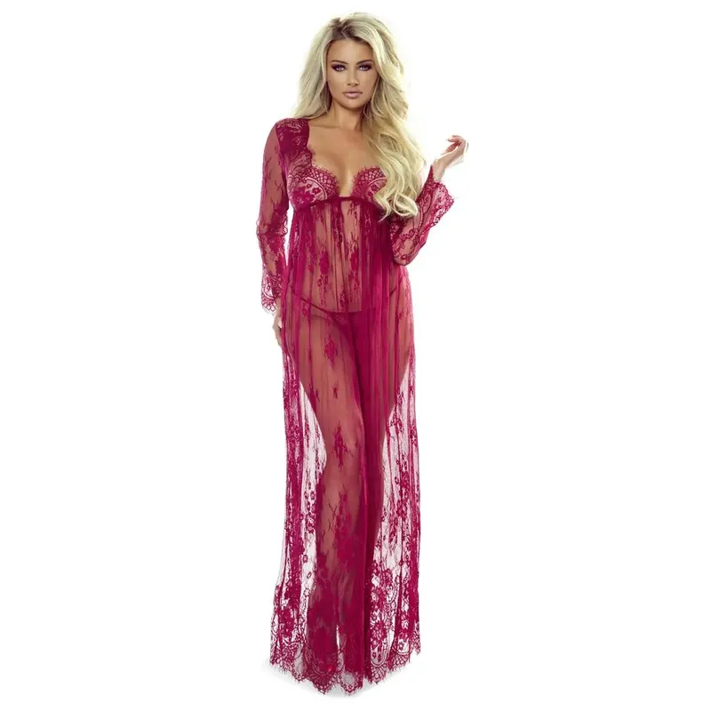 langes weinrotes  Kleid So Elegant PR7046 - S/M