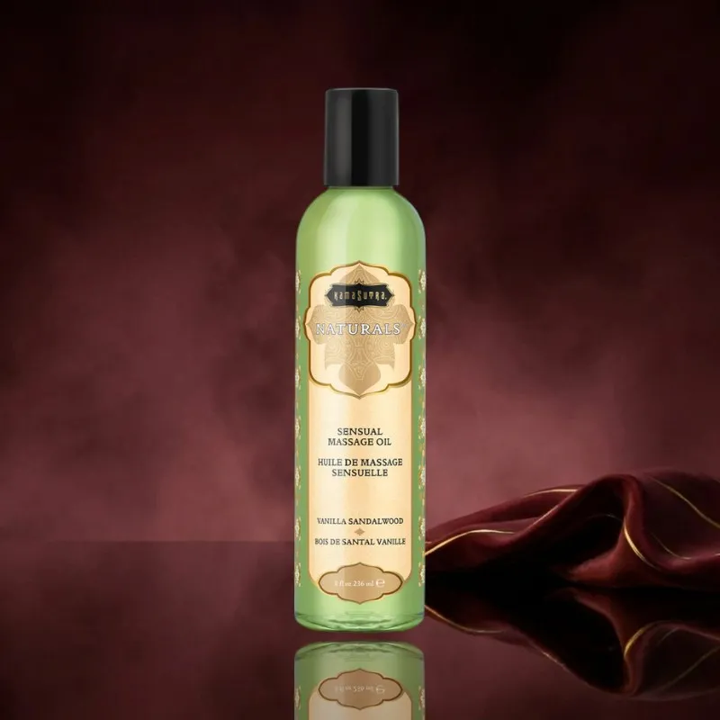 Kamasutra Massageöl mit Vanillegeschmack mit exotischem Sandelholz - 236 ml