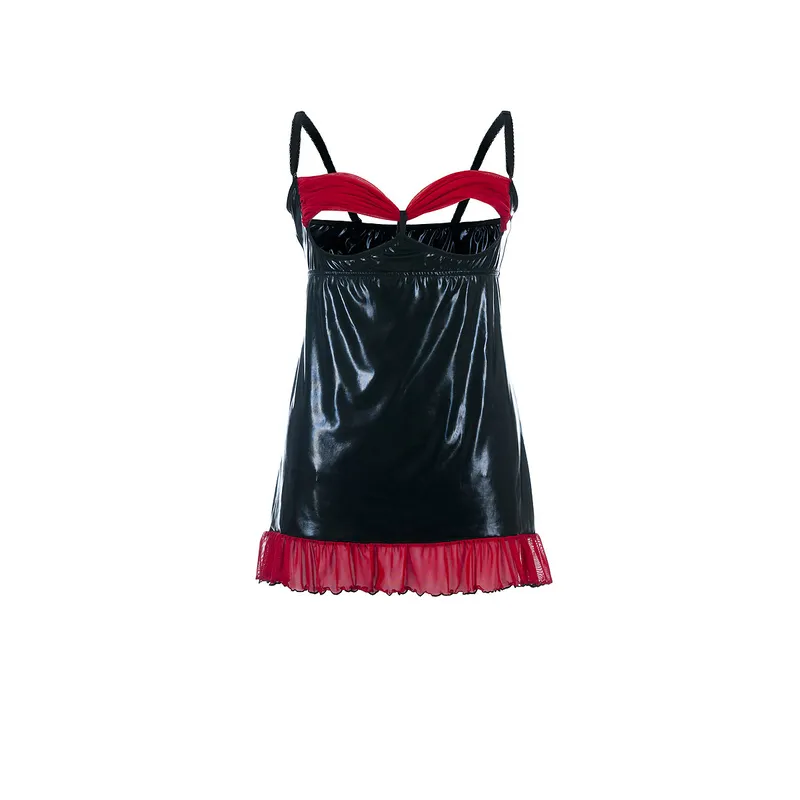 Wetlook Chemise SB/1011 schwarz/rot von Andalea