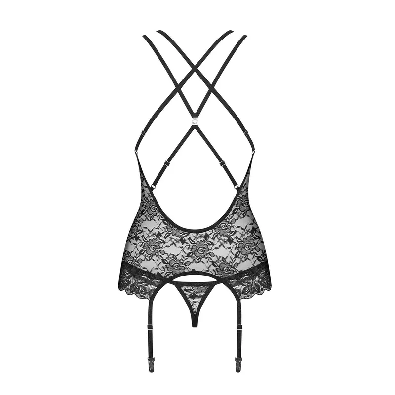 Corsage 860-COR-1 mit String schwarz - 2XL