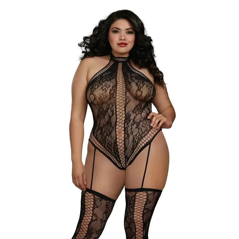 Bodystocking DR0329 schwarz - Queen-Size