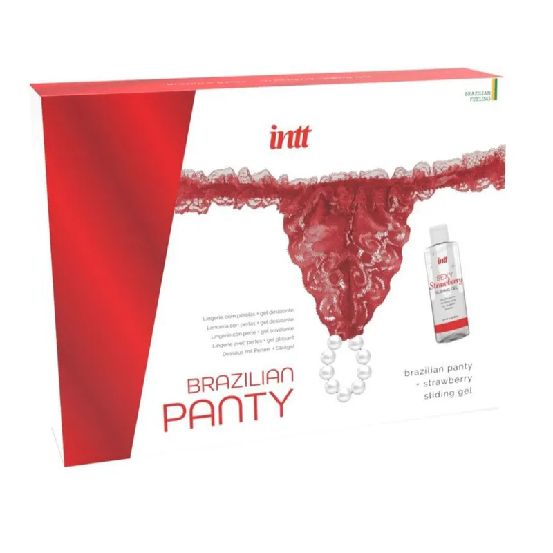 Intt Raleases brasilianisches rotes Perlen Höschen & Gleitgel - 50 ml