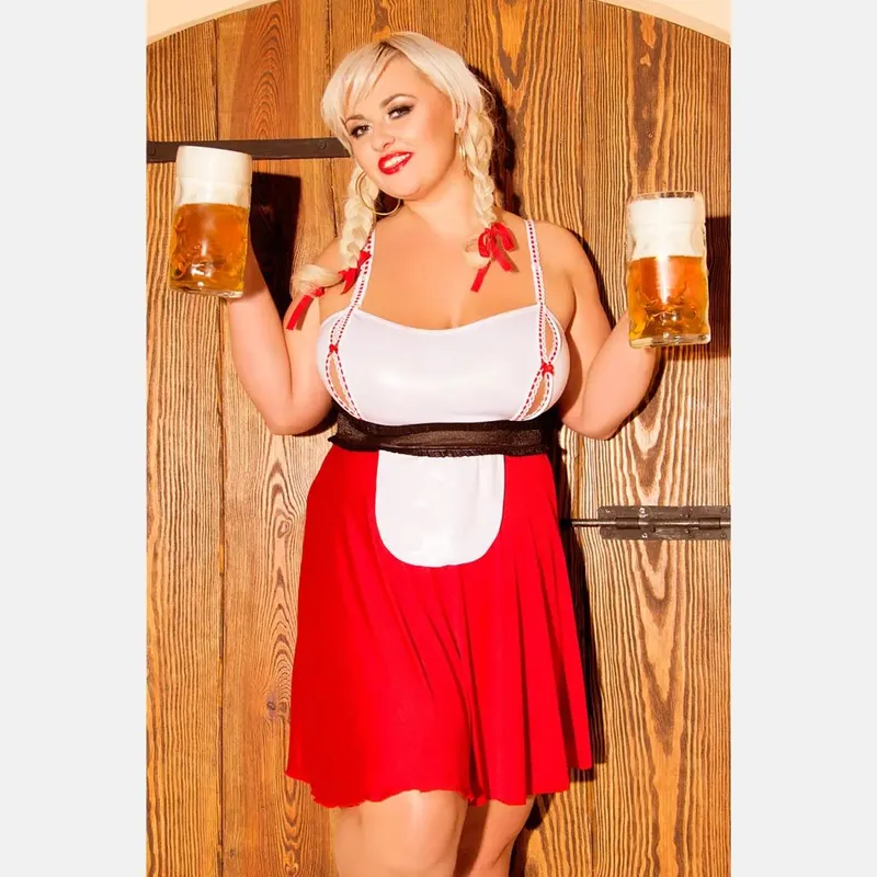 rot/weißes Trachten Outfit S/3041 Heidi 46/48 von Andalea Dessous