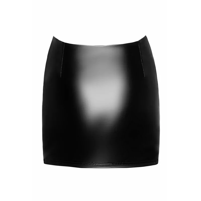 F345 Wetlook Minirock mit Strumpfband - 3XL