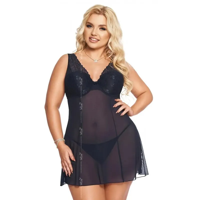 Chemise 1892 mit String blau - 3XL