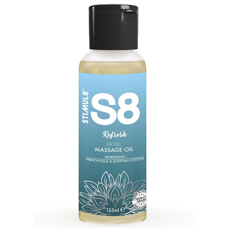 Stimul8 S8 Refresh Massageöl Pflaume & ägyptische Baumwolle - 125 ml