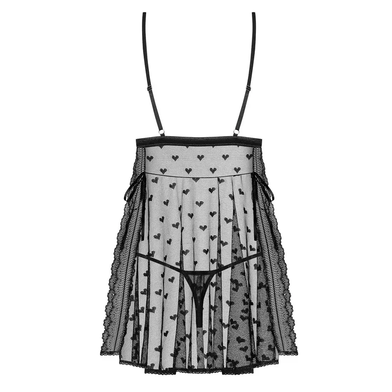 Babydoll Heartia mit String schwarz - L/XL