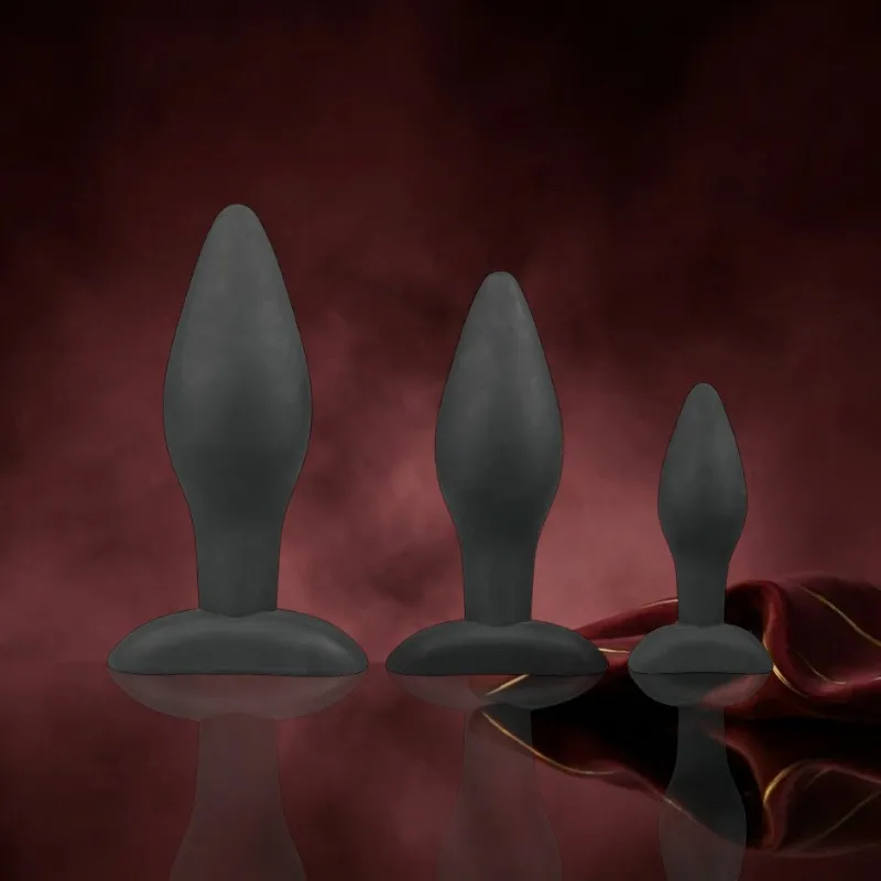 Schwarzes Analplug-Set aus Silikon