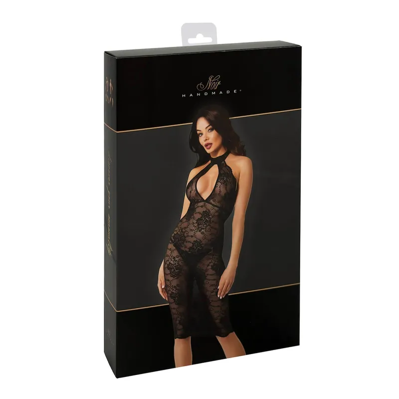 F338 halblanges Kleid aus Spitze - 3XL