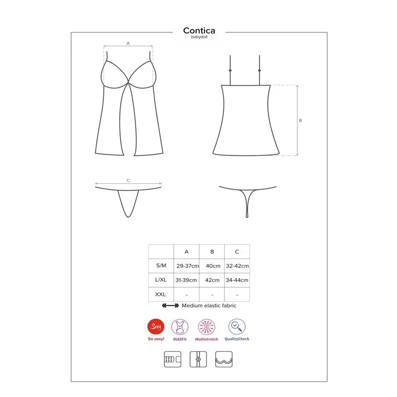 Babydoll Contica schwarz - L/XL