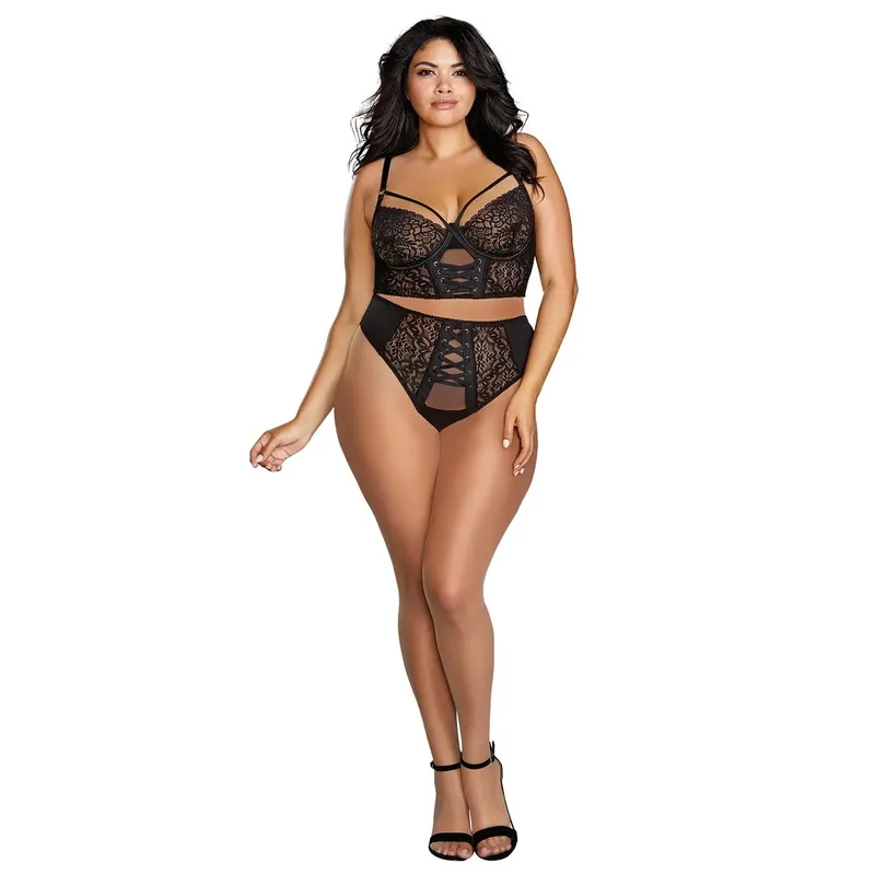 Spitzen-Set DR12163X schwarz Größe: 1X
