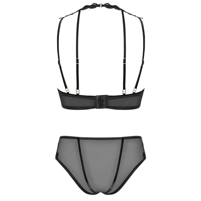 171818 Set aus Bügel-BH mit Stickerei und Panty - XL (BH 75E/80D & Panty 42)