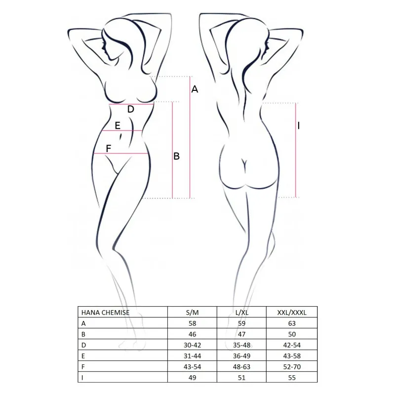 Chemise Hana mit String rot/schwarz - L/XL