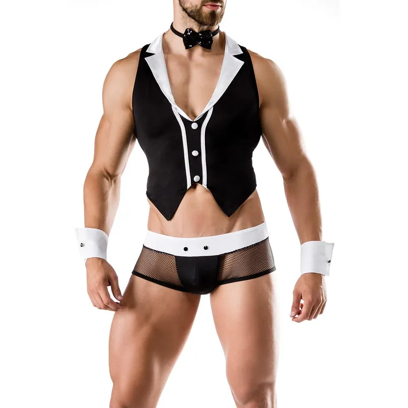 Barkeeper-Kostüm von Saresia MAN roleplay schwarz/weiß S-L