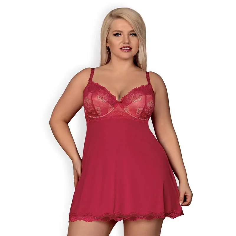 Babydoll Rosalyne bordeaux - XXL