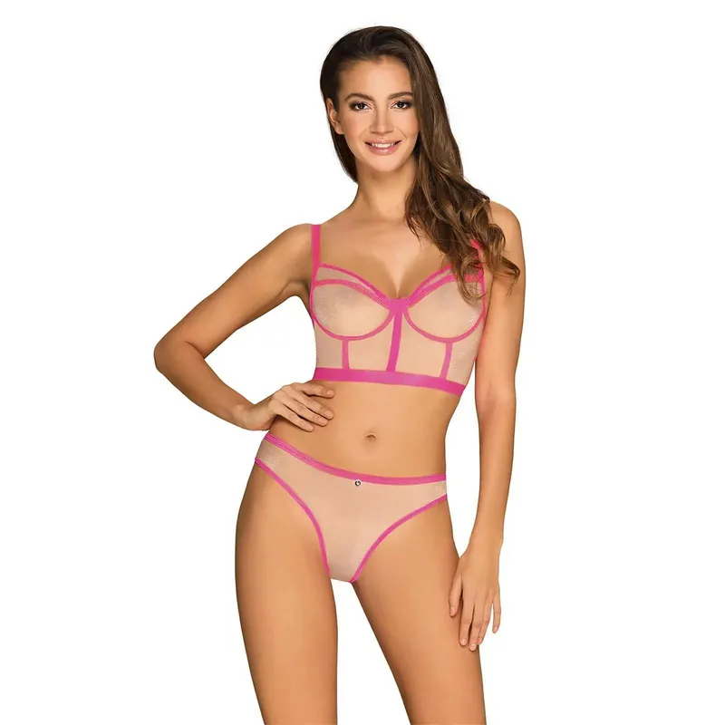 Nudelia Top & Panties pink Größe: S/M