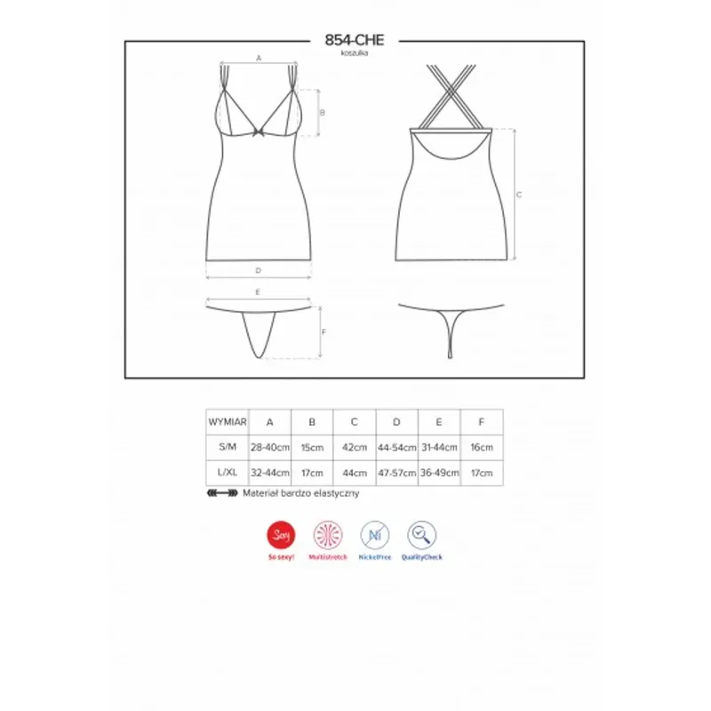 Chemise 854-CHE-1 schwarz - S/M