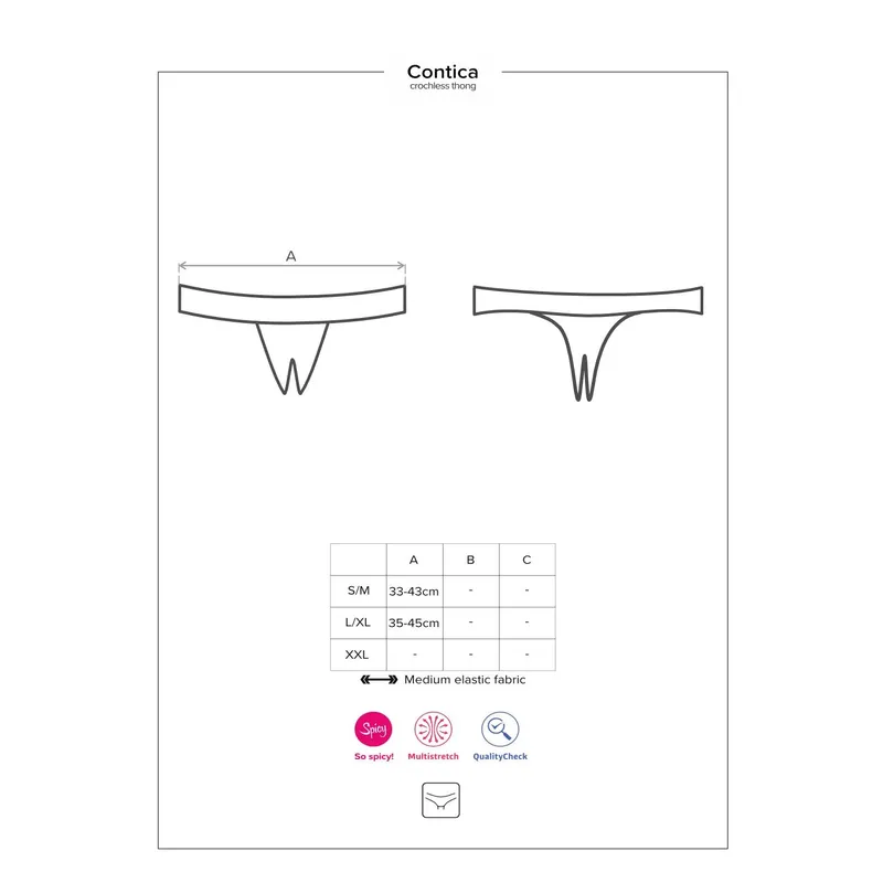 Contica Crotchless Thong Größe: L/XL