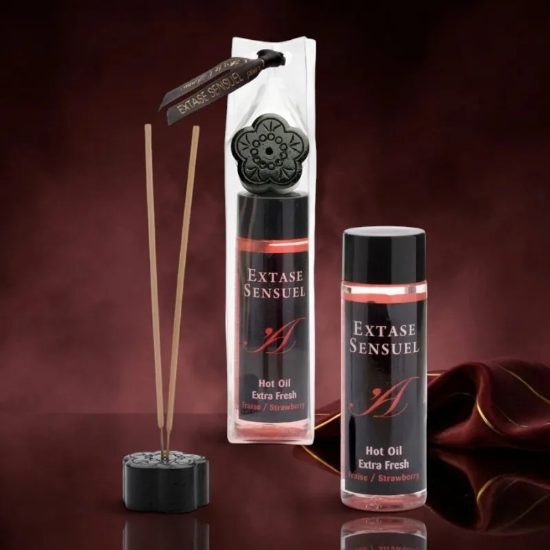 Extase Sensual Massageöl mit extra frischem Erdbeereffekt - 100 ml