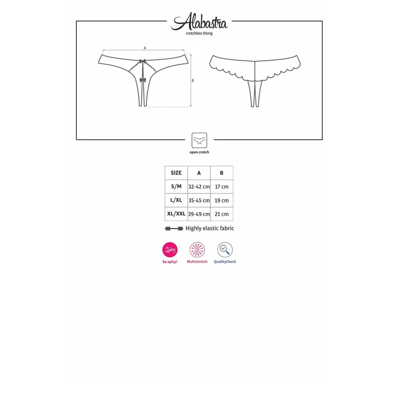 Alabastra Crotchless Thong Größe: L/XL