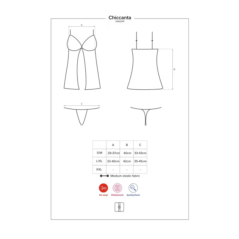 Babydoll Chiccanta schwarz - S/M