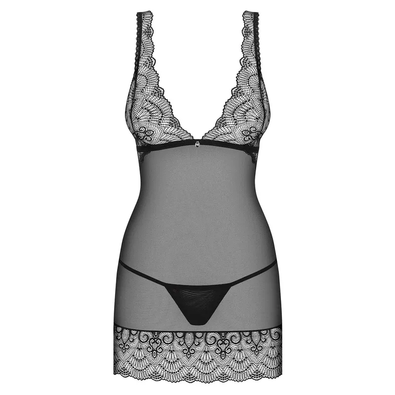 Chemise und String Firella schwarz - S/M