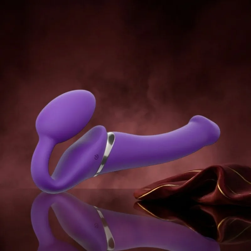 Strap On Me - Strapless Vibrerender Vorbind Dildo - Maat M - Paars