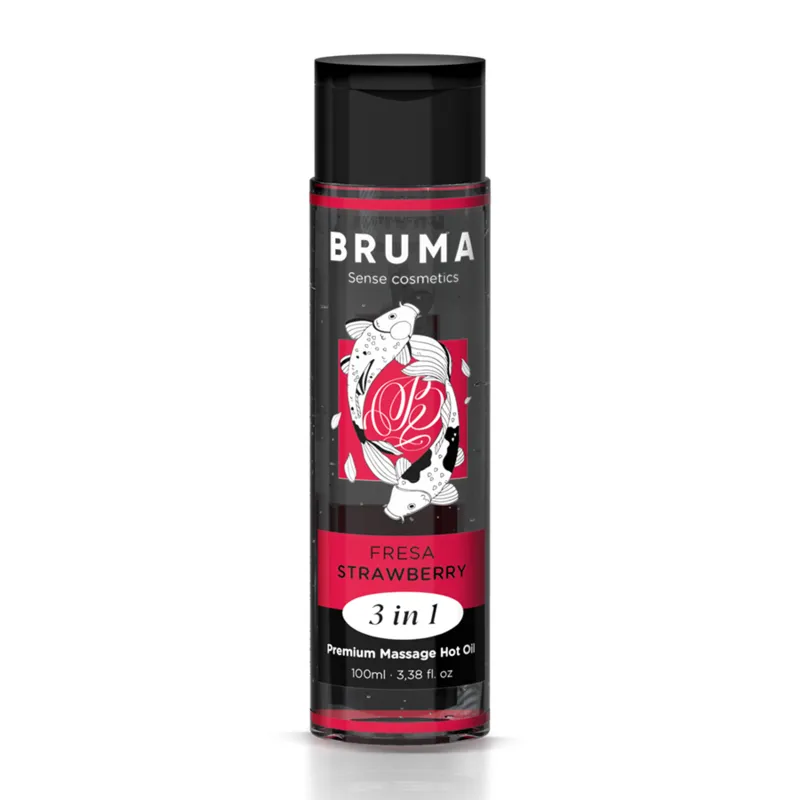 Bruma Premium Massageöl mit Wärmeeffekt Erdbeer Geschmack 3 In 1 - 100 ml