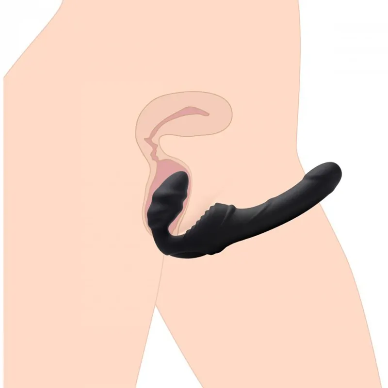 Slim Rider Strapless Strap-on Vibrator - Schwarz
